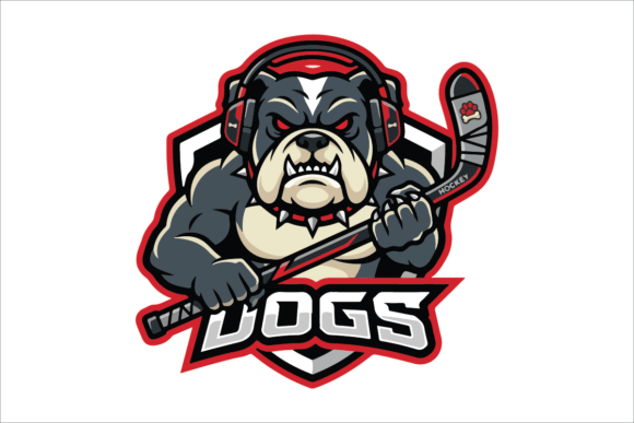 Angry Bulldog Hockey Mascot: Bold Graphics & Logos
