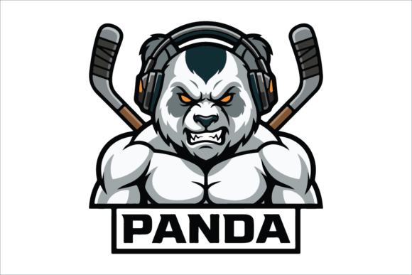Angry Panda Hockey Mascot: Bold Graphics & Logos