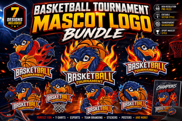 Basketball Mascot Esports Logo: Bold Graphics & Illustrations