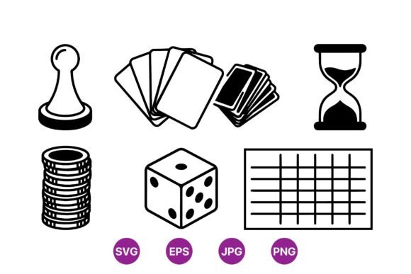 Board Game Icon Svg Pack: Graphics & Illustrations