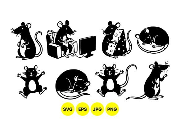 Cute Cartoon Mouse SVG Clipart: Graphics & Illustrations