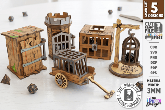 Dice Jail Laser Cut Bundle: Art Amp for RPG Projects