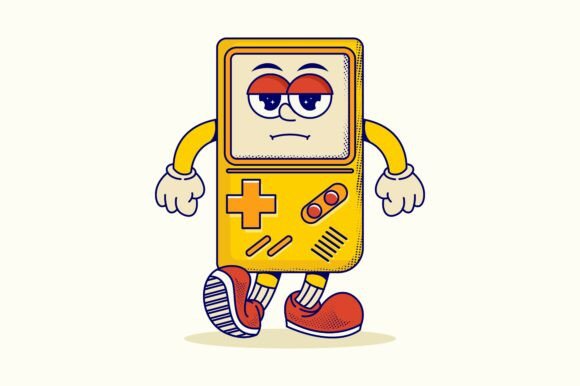 Game Console Mascot: Retro Graphics & Illustrations