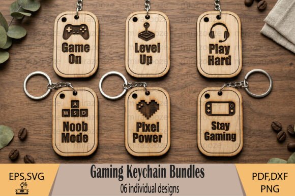 Gaming Keychains: Laser Cutting Ready Bundles