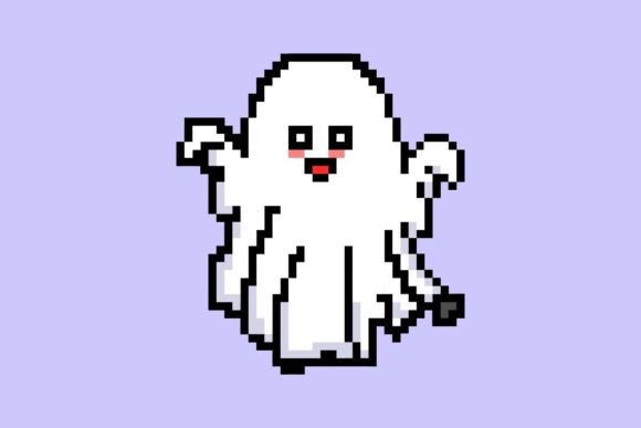 Halloween Ghost Boo Pixel Art: Graphics & Illustrations