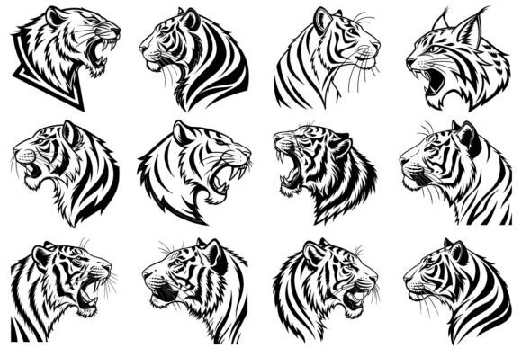 Premium Tiger Graphics & Print Templates for Crafters