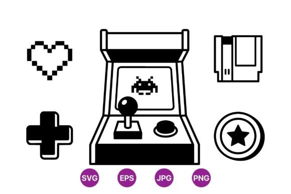 Retro Arcade Icons: Graphics & Illustrations