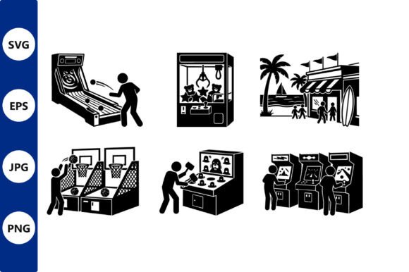 Retro Arcade Vector Collection: Bold Graphics & Illustrations