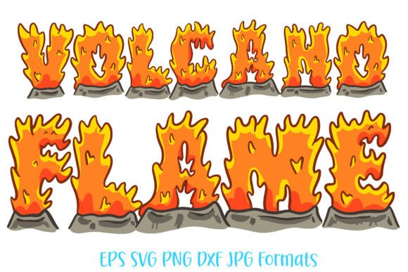 Volcano Flame Font: Fiery Graphics & Illustrations