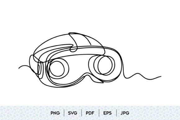 VR Headset Line Art SVG: Graphics & Illustrations