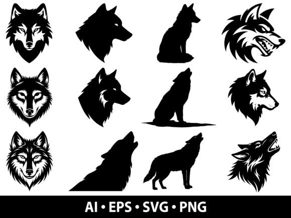 Wolf SVG Bundle: Bold Graphics and Illustrations