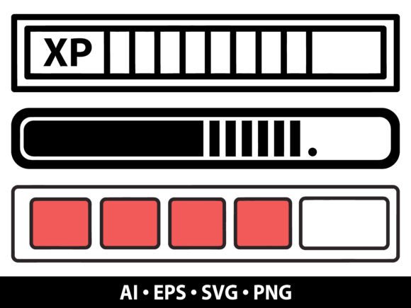 XP Bar SVG Bundle: Gaming Graphics & Illustrations